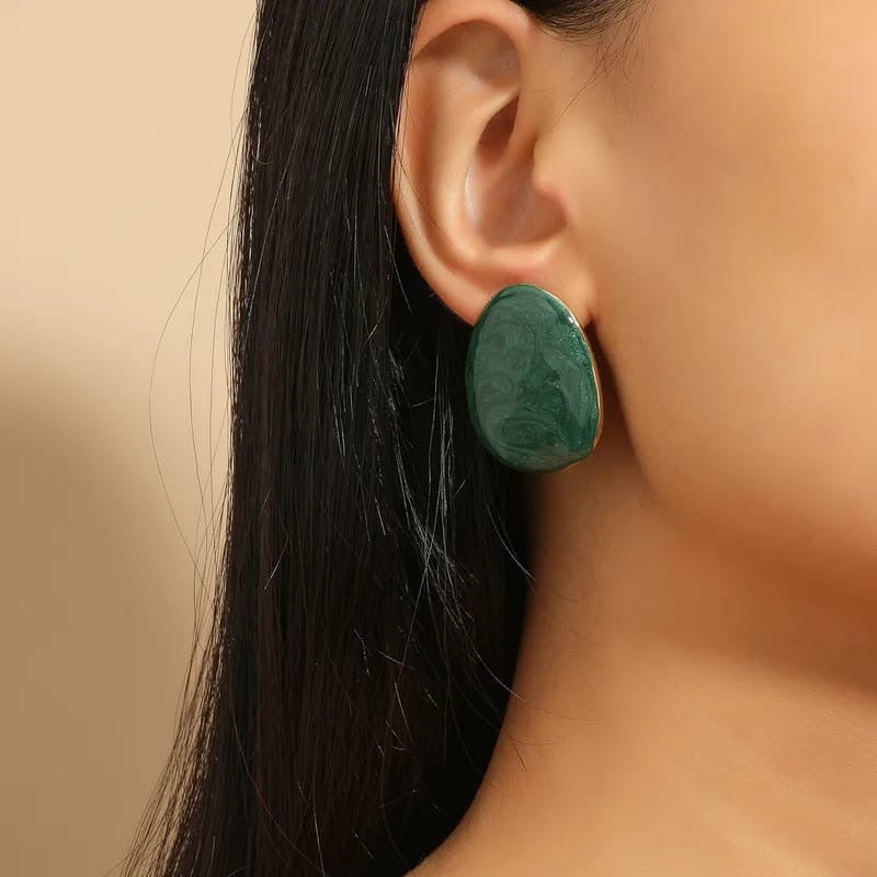 Green Irregular Exaggerated Earrings