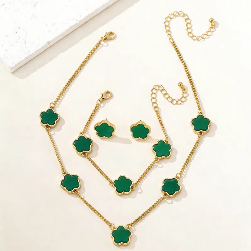 Green Clover Jewellery Set