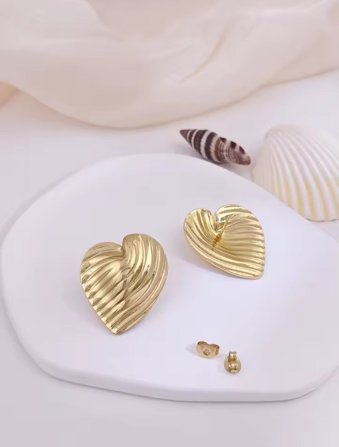 Heart Shaped Geometrical Stud Earrings