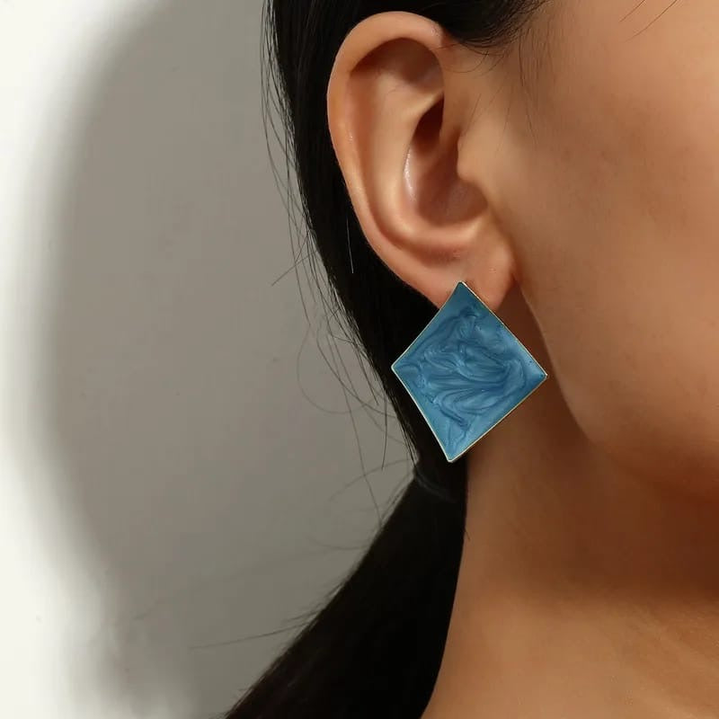 Blue Irregular Exaggerated Earrings