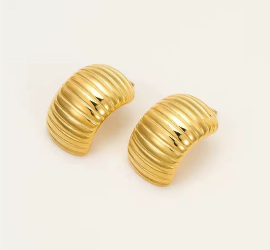 Gold Geometrical Stud Earrings
